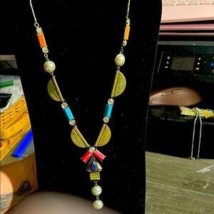 Premiere Design Colorful Beaded Necklace with Gold Accents